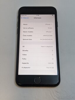 iPhone 7 128gb black. Baterie 100% - new. Záruka 6 měsíců. - 4