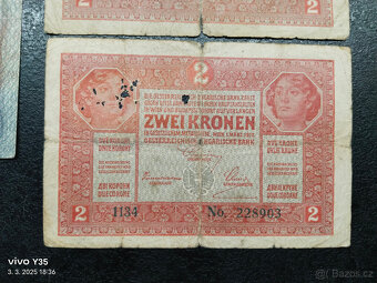 Bankovky 1.republika s prozatimní kolkem Československo - 4