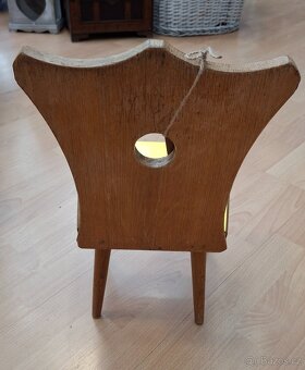 Retro malý dřevěný stolek a židlička - 4