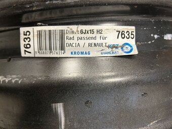 Ocelové disky 15” Dacia, Renault - 4