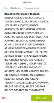 Dálkový ovladač Hisense ERF6A64 originální - 4