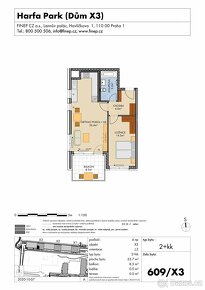 Podnájem 2+kk s balkónem a krytým parkovacím stáním, 62 m2 - - 4