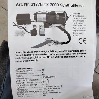 Navijak 12v TX3000 SYNTHETIK LANO - 4