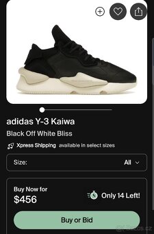 Boty ADIDAS Y-3 KAIWA Black/Cream White vel 36 EUR - 4