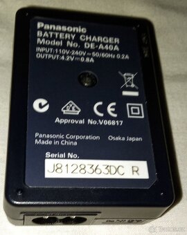 Nabíječka Panasonic / LUMIX -model : DE - A 40 A - 4