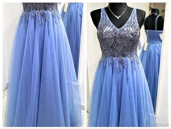 NOVÉ plesové šaty MODRÉ TYLOVÉ - 4