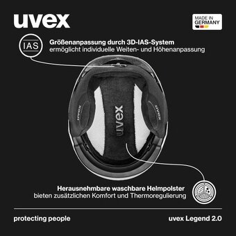 Přilba Uvex Legend 2.0, vel. 52 – 55 cm, matná bílá - 4