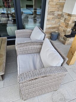 Ratanova sedací souprava s polstry - 4