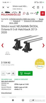 Střešní nosiče Octavia 3 - 4