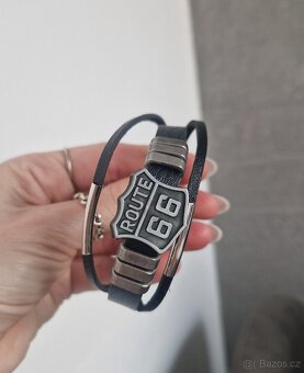 Nový pánský i dámský kožený náramek 21,5 cm Route 66 - 4