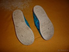 Dětské modré manšestrové bačkůrky, 16,5 cm - 4