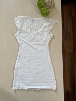 Bílé volánkové triko/minišaty, vel XS-S/M, Clockhouse - 4