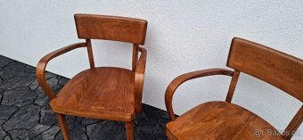 Ohýbaná Celodřevěná křesla THONET po renovaci 2ks - 4
