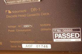 Cassette deck Nakamichi DR-1, USB Audioquest Carbon 1,5m - 4