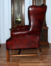 CHESTERFIELD-LEATHER-HIGH/BACK/WING CHAIR - 4