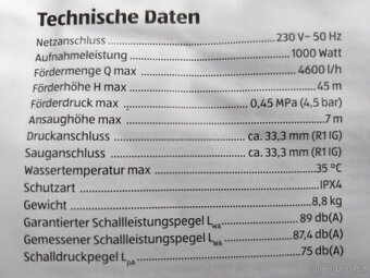 Prodám zahradní čerpado Gardenline -4600 l/h.... - 4