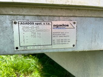 Bržděný přívěs vozík agados autovia vezeko - 4