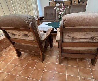 Rustikální sedací souprava MASIV 3+1+1+stůl⭐️⭐️⭐️ - 4