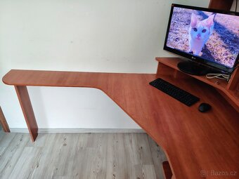 Rohový PC stůl se šuplíkem na tiskárnu - 4