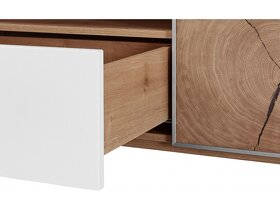 Obývací stěna Parma Germany - Dub masiv / bílá mat MDF - 4