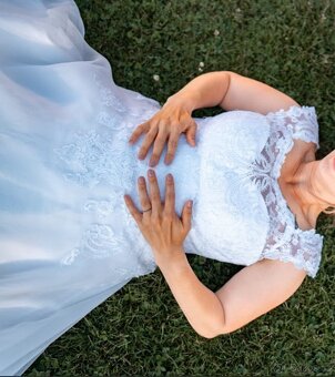 Svatební šaty vel. 38-42. Vyčištěné a vyžehlené - 4