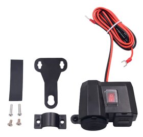 Vodotěsná motozásuvka 12V a USB 4,2A, vypínač a voltmetr - 4