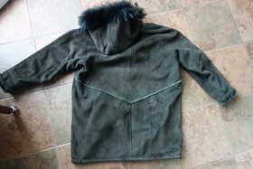 teplý dámský kabát/ bunda kapuce s kožíškem XL-XXL - 4