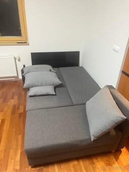 Rozkládací pohovka s lenoškou HAMPEN šedý potah - 4