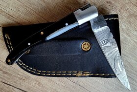 kapesní Damaškový nůž typu BUFFALO LAGUIOLE + kožené pouzdro - 4
