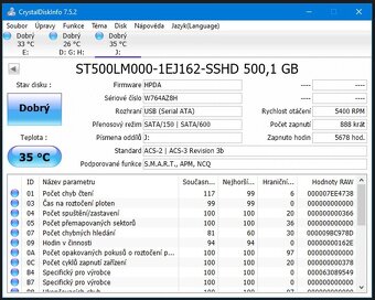5x SSHD disk SeaGate 500GB 2,5"SATA, 1ks/á200,-Kč - 4