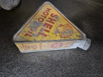 Originál starožitná plechovka chovka na olej Shell 1930 - 4
