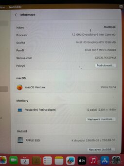 Apple MacBook 12” 256GB,i3,8GB RAM, záruka - 4