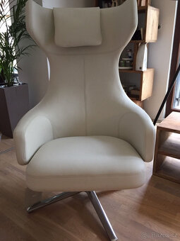 Vitra Grand Repos a taburetka, prémiová kůže, nová - 4