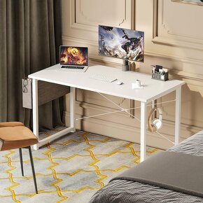 Krásný pracovní stůl s háčkem na sluchátka a boční kapsou - 4