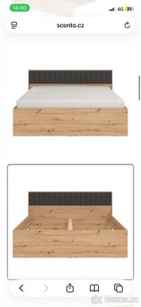 Postel s roštem dub Artisan 160x200 - 4