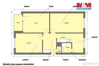 Prodej bytu 3+1, 74 m², Velká Hleďsebe, ul. Tyršova - 4