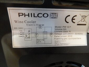 Vinotéka Philco PW 12F, funkční, stav viz. foto. - 4