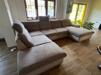 Obývací sedačka látková, rozkládací, rohová - 4