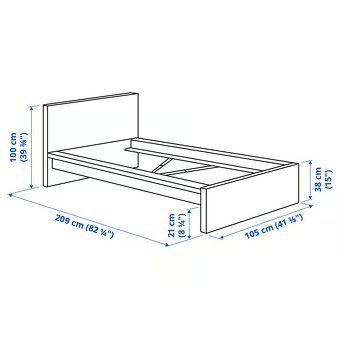 Postel z Ikea 90x200 včetně roštu - 4