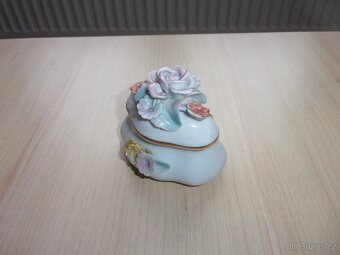 2x STARÁ PORCELÁNOVÁ ŠPERKOVNICE, DÓZA, KRABIČKA - 4