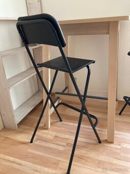 Stolek NORRÅKER (IKEA, bříza) + 2 skládací židle - 4