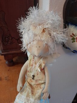 Anděl, Andělka, šitá dekorace - 4