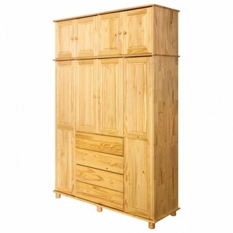 Dřevěná skříň 4dveřová 8852 lak - 4