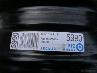 Prodám disky "14", 5,5 x J 14, ET 34 z Peugeotu 206 - 4