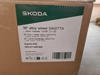 NOVÉ Alu SAGITTA 7Jx16" ET 43 Octavia, Superb ORIG - 4