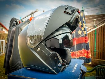 Helma na motorku výklopná HJC RPHA 90 mat black - TOP - 4
