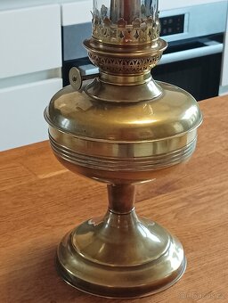 ART DECO STAROŽITNÁ FRANCOUZSKÁ MOSAZNÁ PETROLEJKA GAUDARD - 4