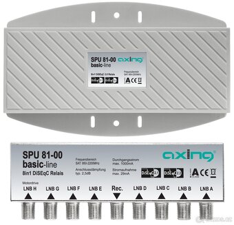 DiSEqC Switch AXING 8/1 SPU 81-00, přepínač pro 8 LNB - 4