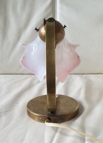 Retro stolní / nástěnná lampička - mosaz / zvonek - 4