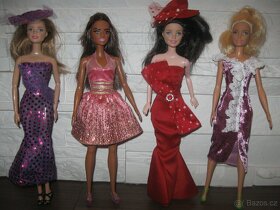 sametové nebo dlouhé elegantní šaty na Barbie - 4